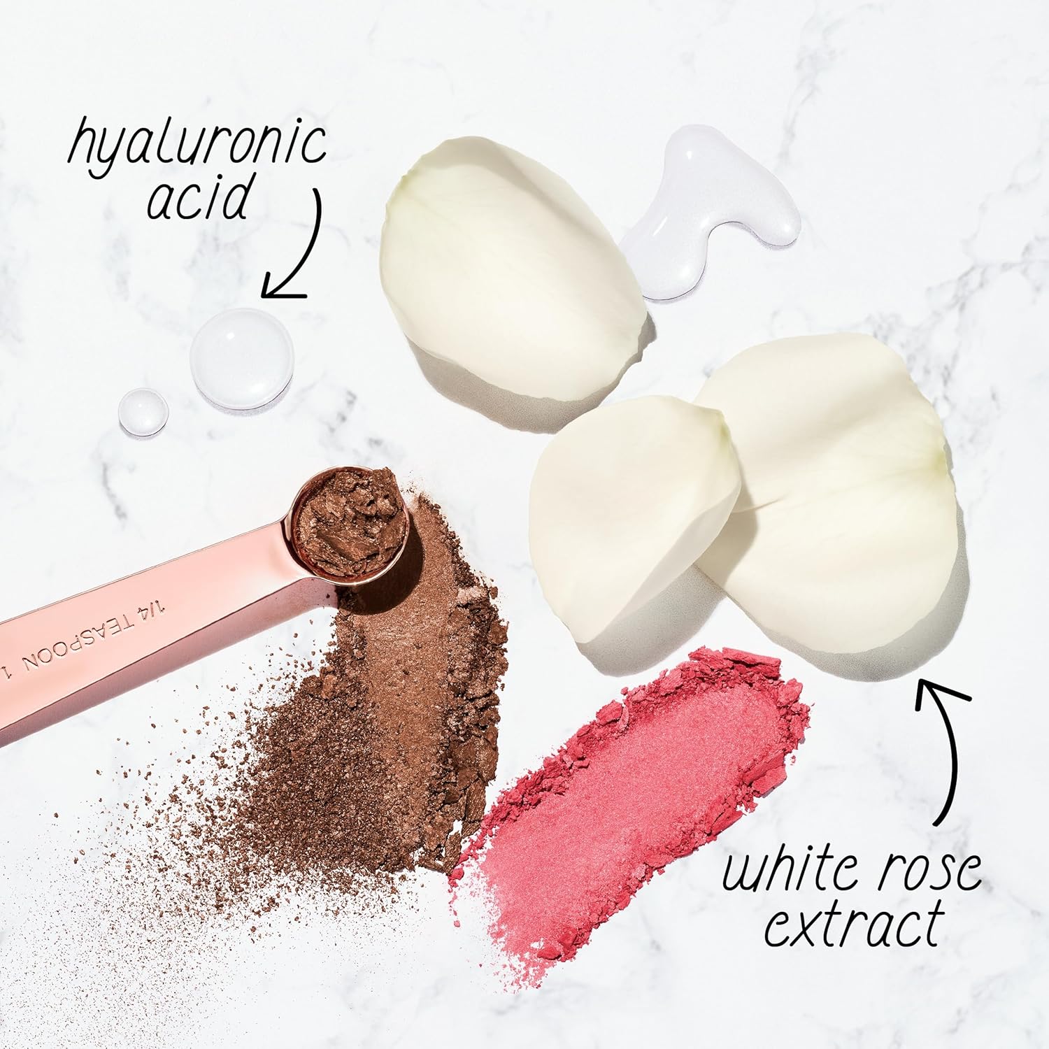 Baked Luminous Blush with Hyaluronic Acid & Rose Extract - Rose Latte (Nude with Pink Swirls)