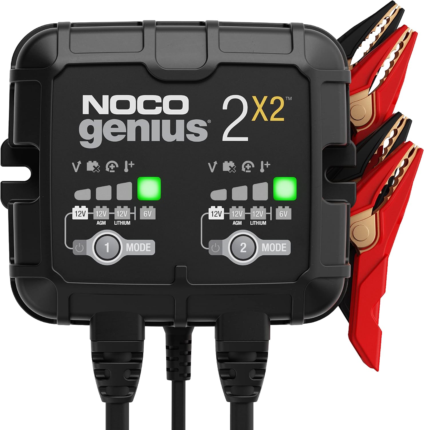2-Bank Smart Battery Charger, 4A 6V/12V Automatic Maintainer & Desulfator for Lead-Acid & Lithium