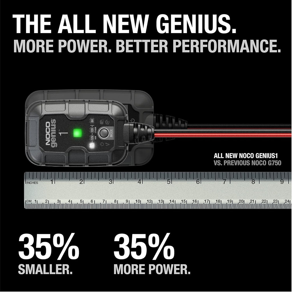1A 6V/12V Smart Battery Charger, Automatic Maintainer & Trickle Charger with Desulfator