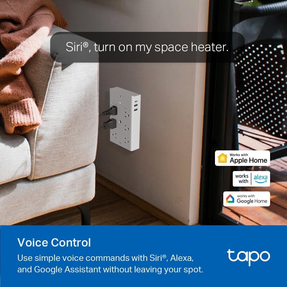 9-in-1 Smart Plug Outlet Extender with 3 Smart Outlets, 18W USB-C Fast Charging & Night Light