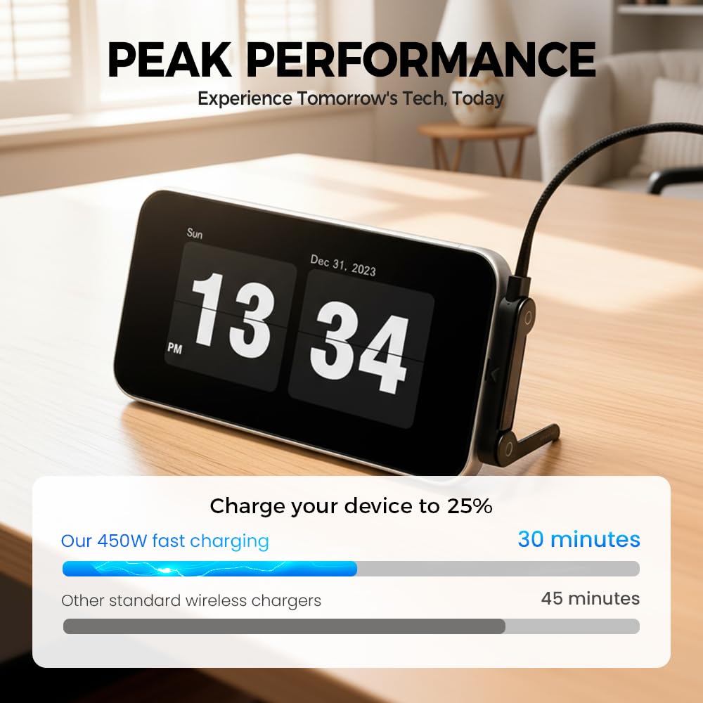 240W USB-C to USB-C Fast Charging Cable with Built-in 360° Rotating Phone Stand