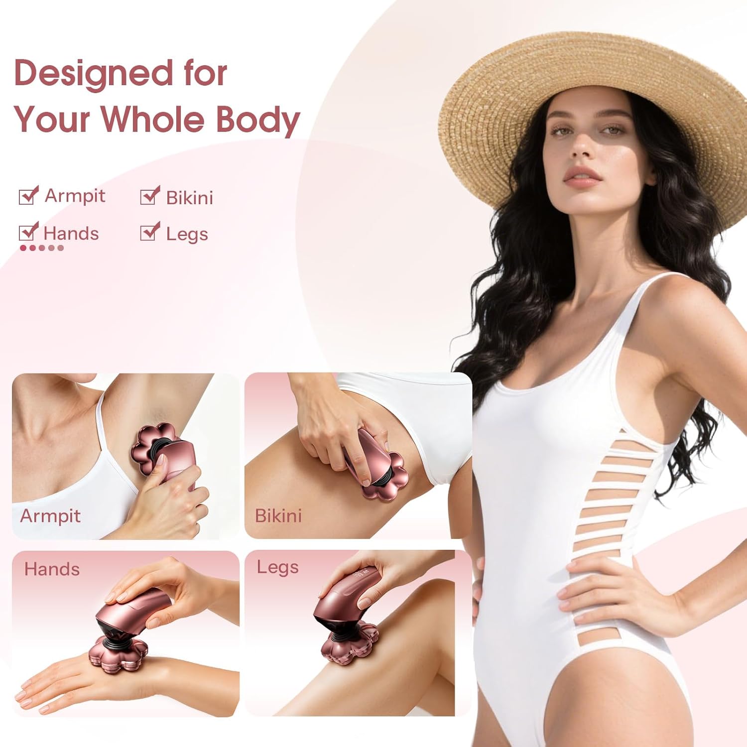 5-in-1 Electric Razor for Women, 7D Floating Head Shaver for Legs, Bikini & Body, IPX7 Waterproof
