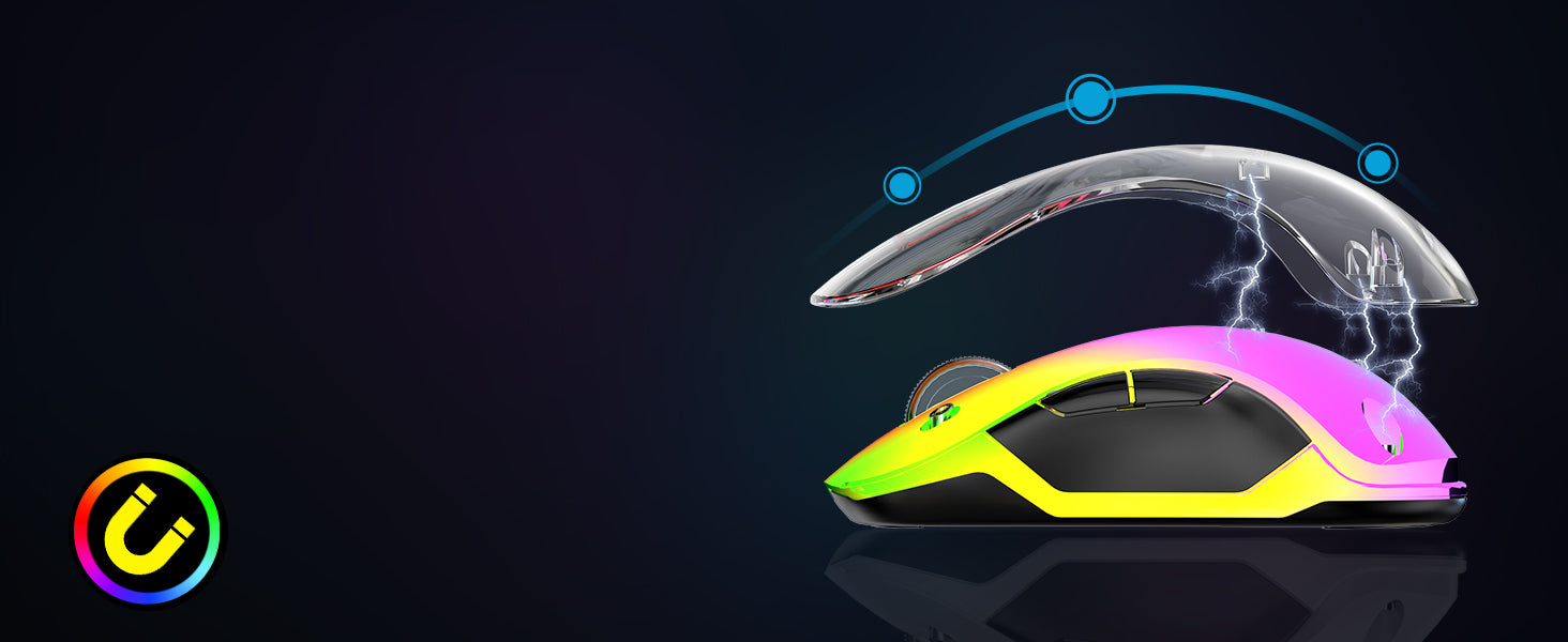 Silent Wireless Gaming Mouse with Rechargeable Battery & Adjustable DPI - Ergonomic Design for PC/Work