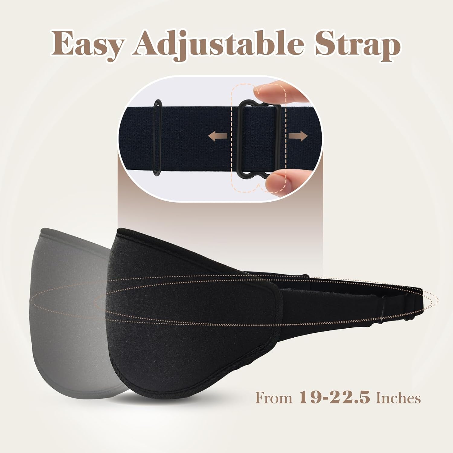 3D Contour Sleep Mask for Men & Women - 100% Pressure-Free & Light Blocking Eye Mask with Adjustable Strap for Side Sleepers