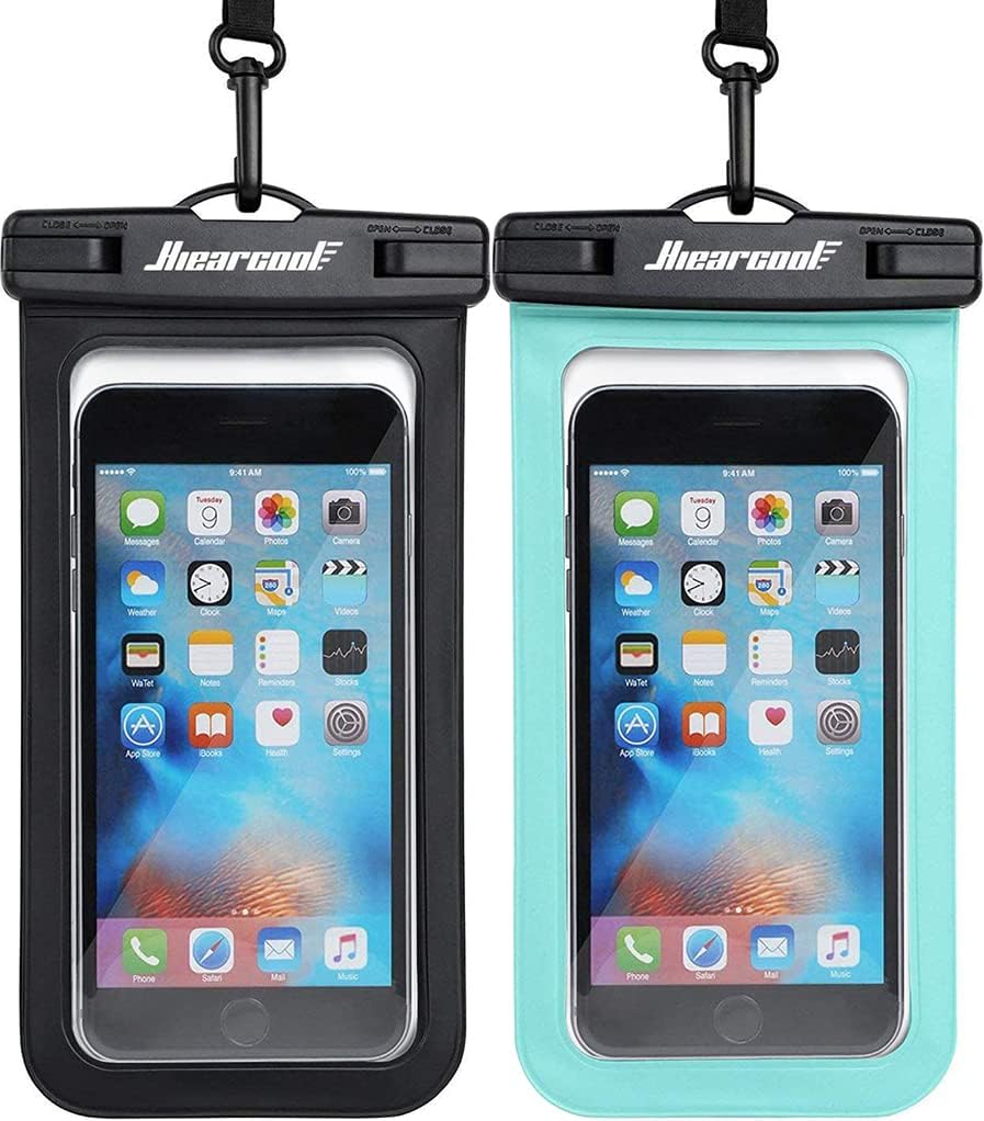 Hiearcool Waterproof Phone Pouch - IPX8 Cellphone Dry Bag for Beach & Swimming