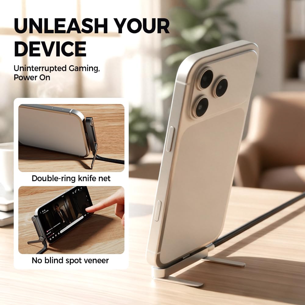 240W USB-C to USB-C Fast Charging Cable with Built-in 360° Rotating Phone Stand