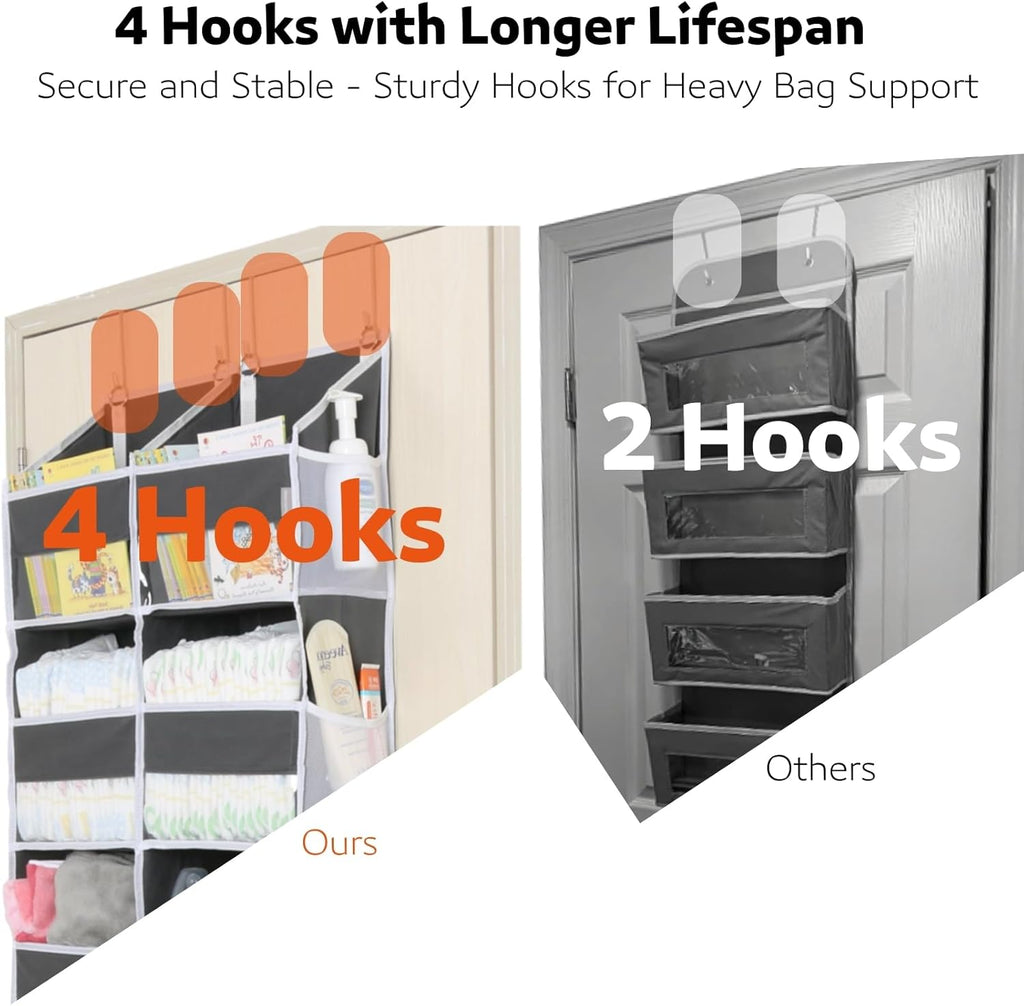 5-Tier Over the Door Organizer with 10 Compartments, 80lbs Capacity Extra Large Storage