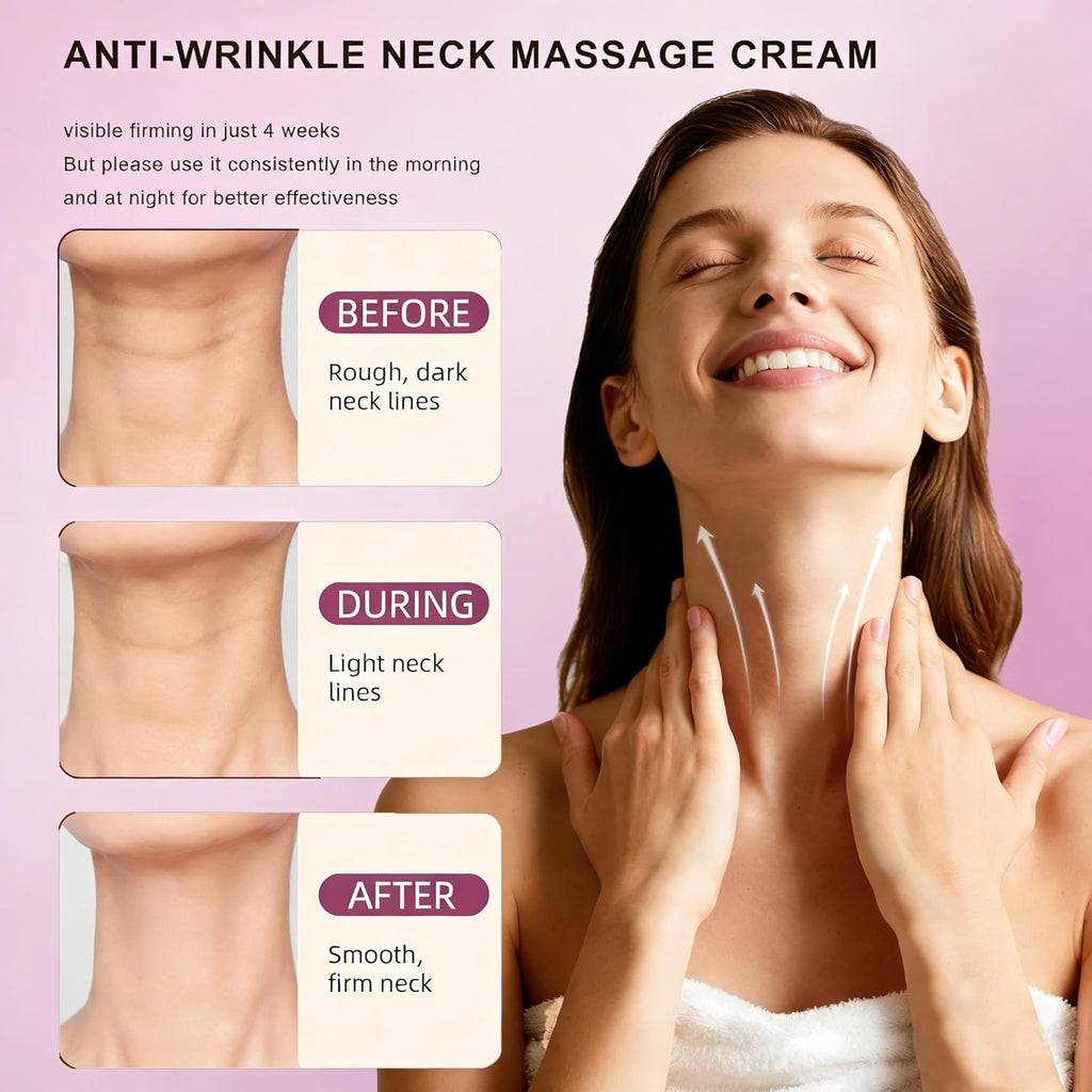 Firming Neck & Eye Cream Bundle with Electric Massage & Red Light, Anti-Wrinkle Revitalizing Set