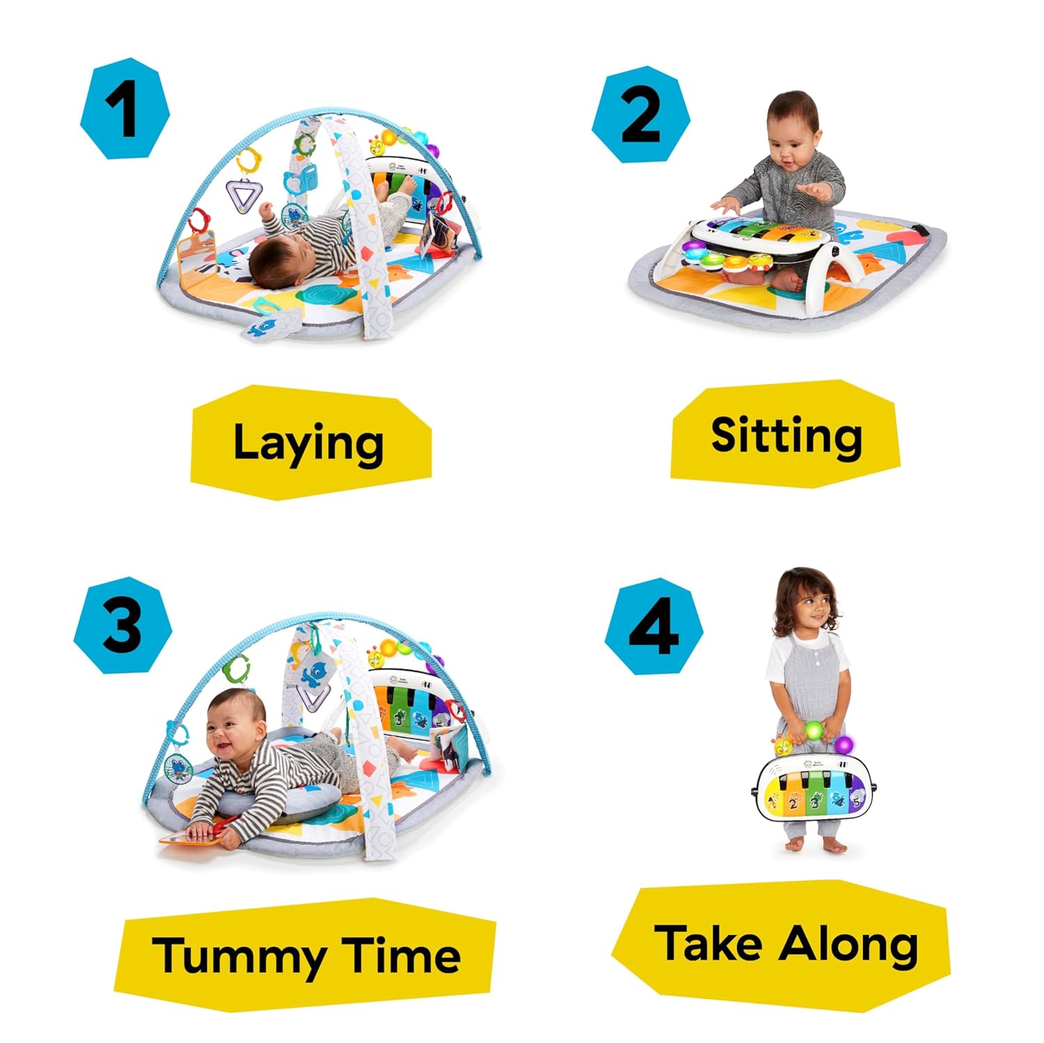 4-in-1 Kickin' Tunes Music & Language Discovery Play Gym with Magic Touch Piano