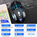 Noiseless Wireless Gaming Mouse with Ergonomic Design - 2 Side Buttons, 30m Range