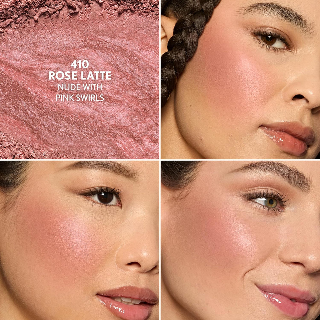 Baked Luminous Blush with Hyaluronic Acid & Rose Extract - Rose Latte (Nude with Pink Swirls)