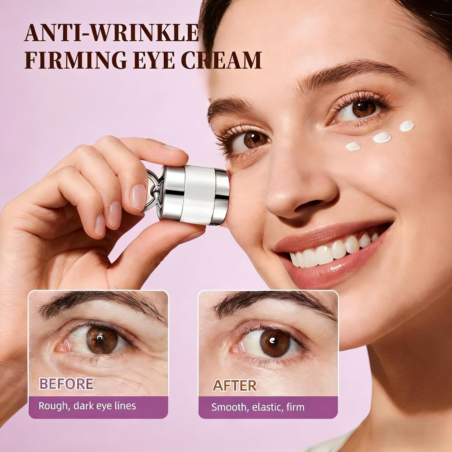 Firming Neck & Eye Cream Bundle with Electric Massage & Red Light, Anti-Wrinkle Revitalizing Set