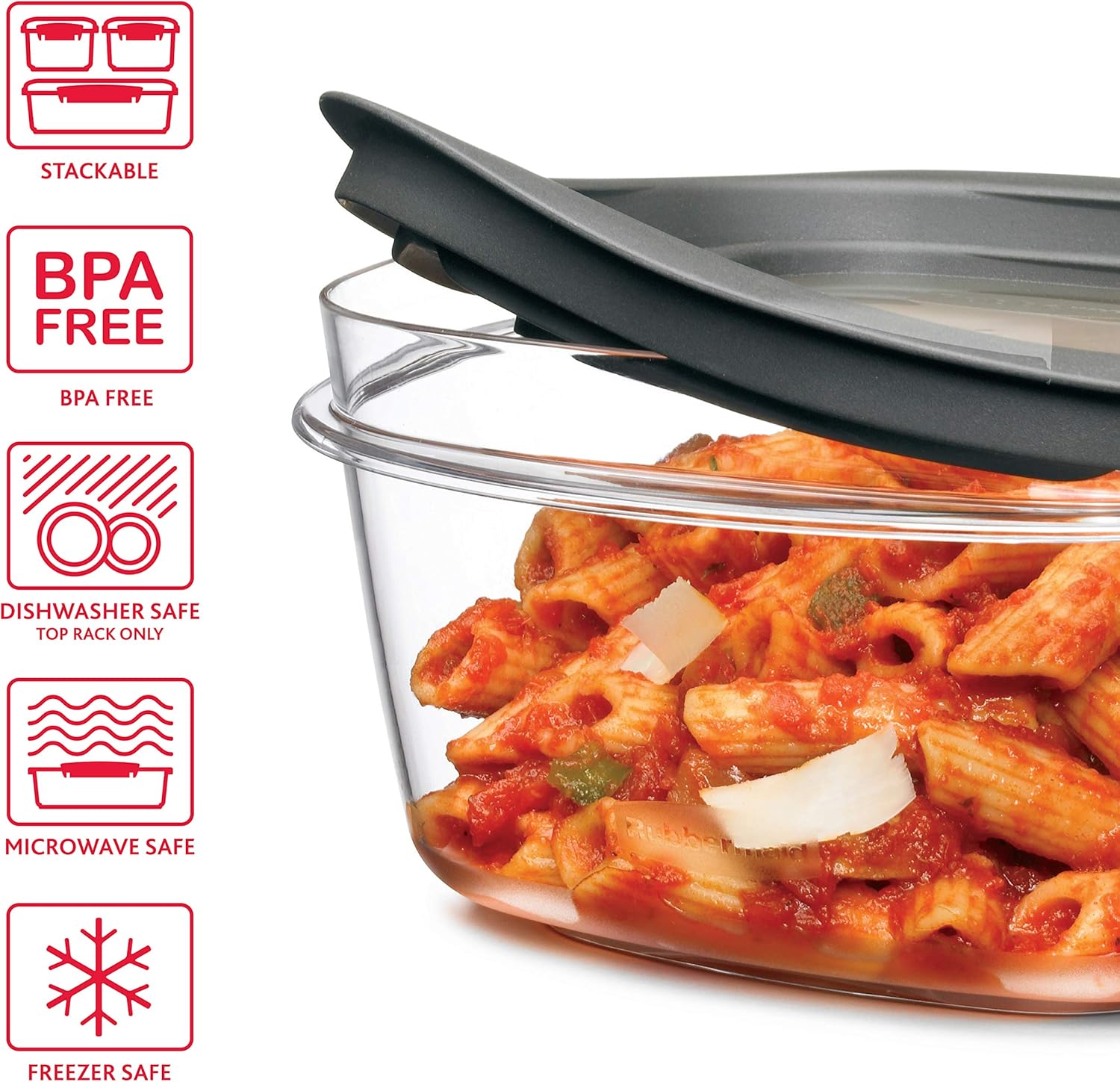 28-Piece Food Storage Containers with Snap Lids, Stain-Resistant Tritan Bases