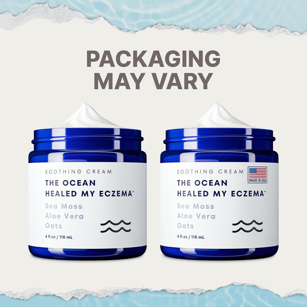 Natural Eczema & Psoriasis Cream with Sea Moss & Colloidal Oatmeal for Itch Relief (4oz)