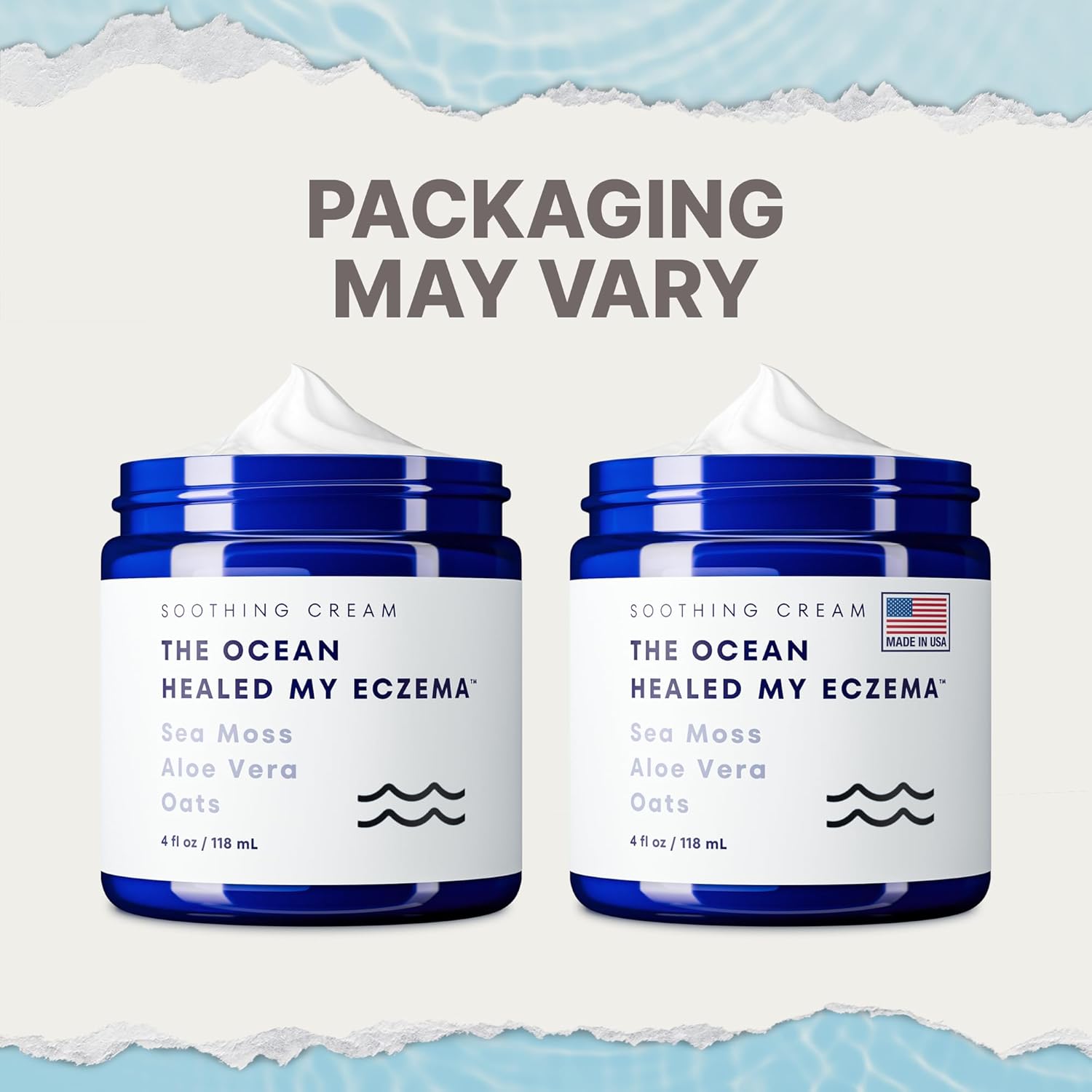 Natural Eczema & Psoriasis Cream with Sea Moss & Colloidal Oatmeal for Itch Relief (4oz)