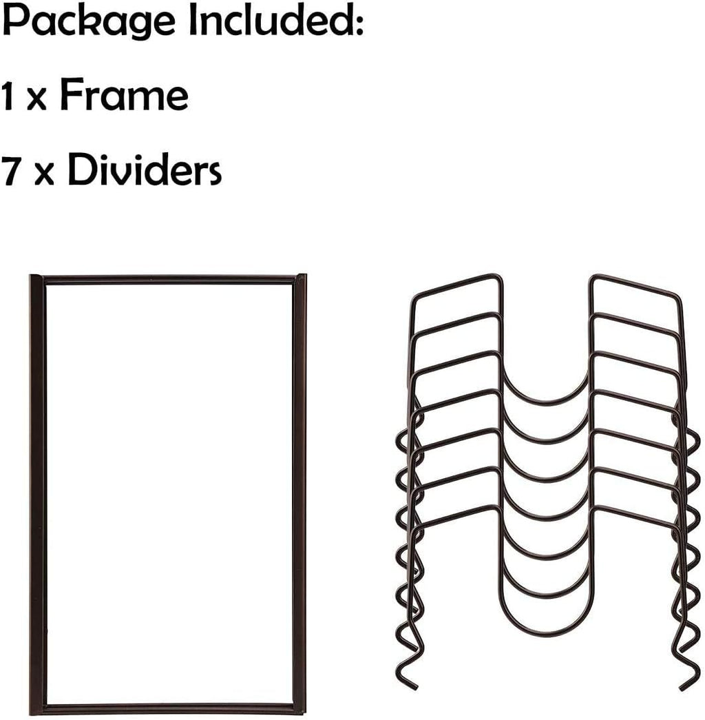 Pot Lid Organizer Rack for Cabinet and Countertop, 7 Adjustable Compartments for Pans and Bakeware