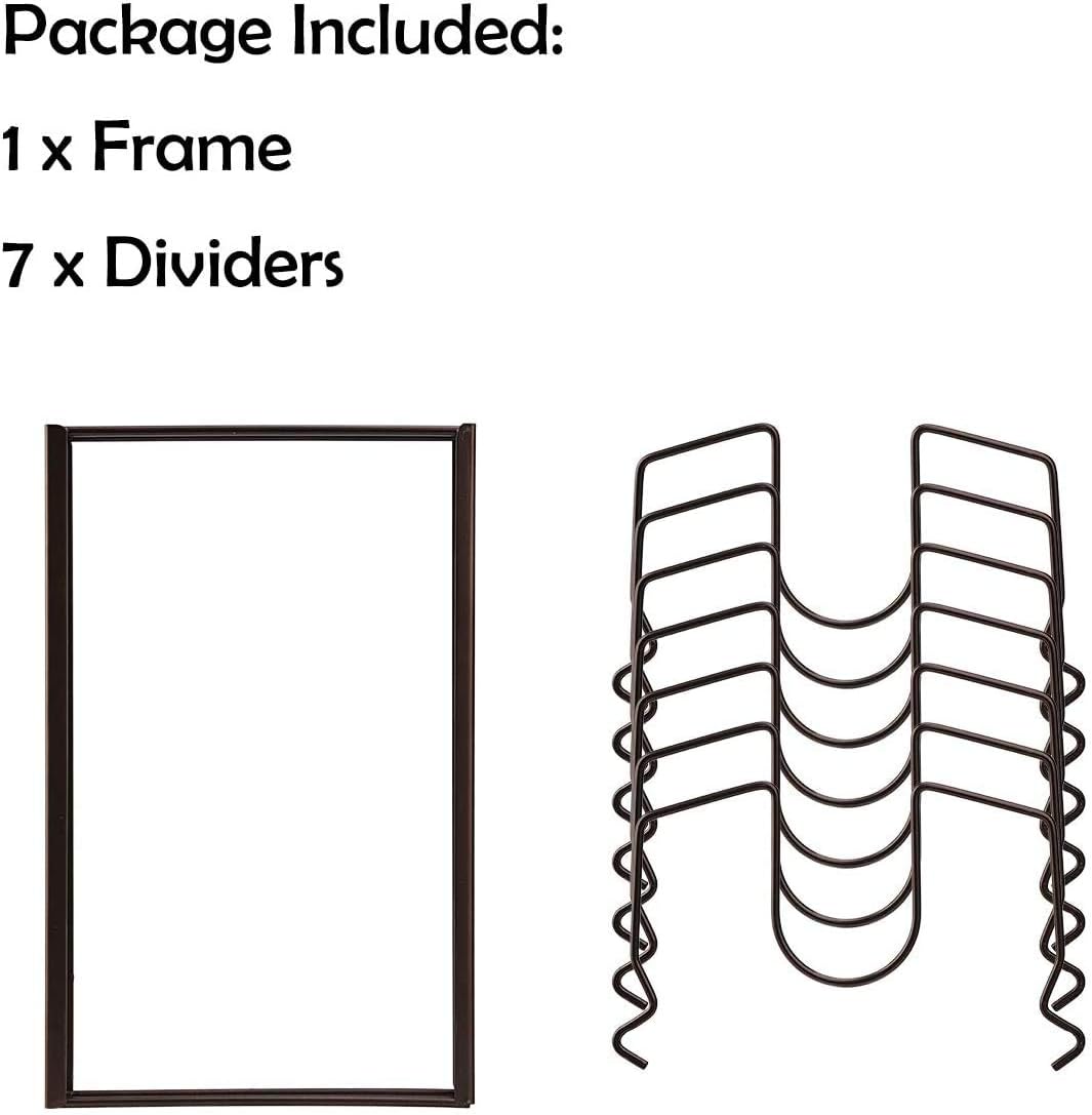 Pot Lid Organizer Rack for Cabinet and Countertop, 7 Adjustable Compartments for Pans and Bakeware