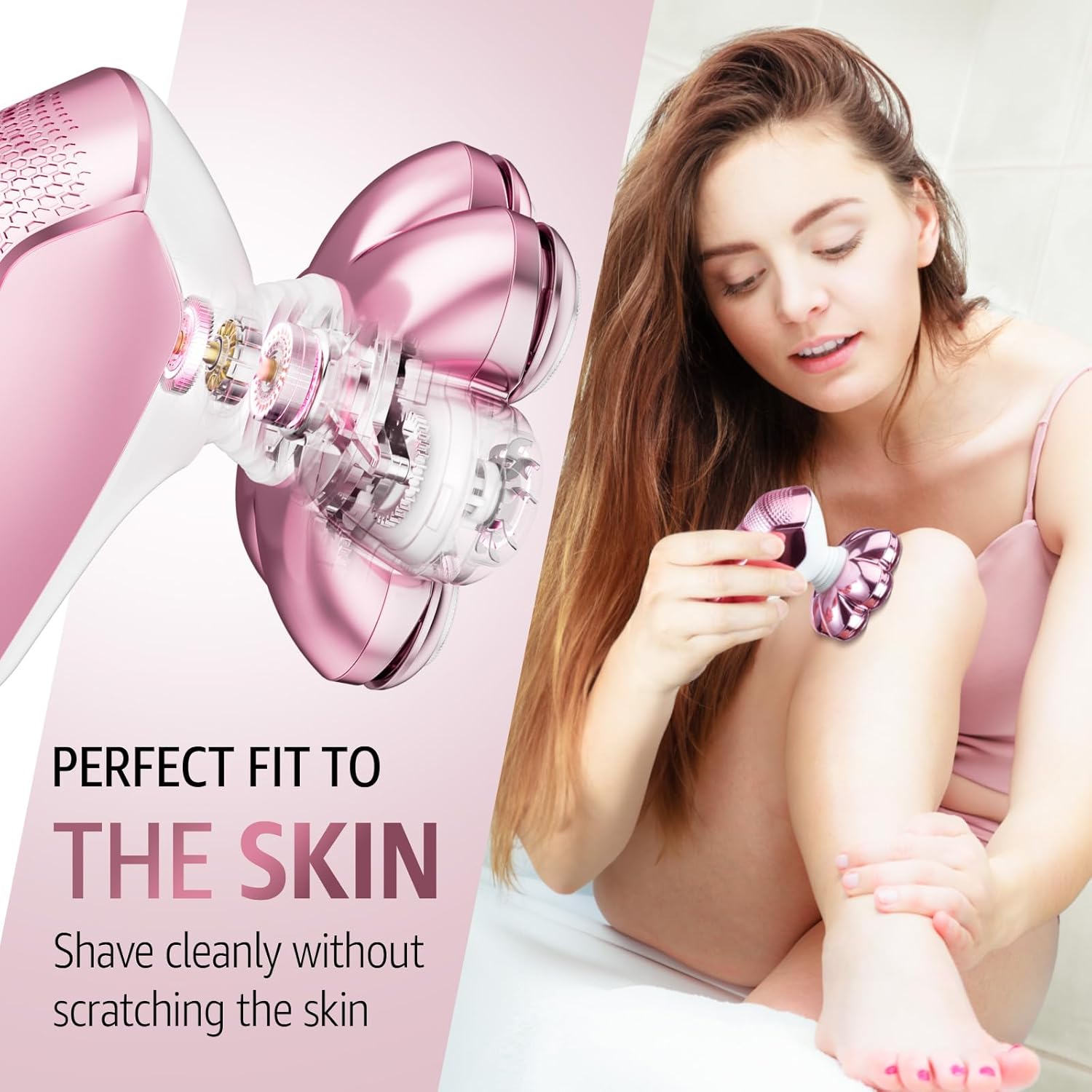 Electric Razor for Women: 7D Floating Head Rechargeable Body Shaver & Trimmer for Legs, Face, Underarms