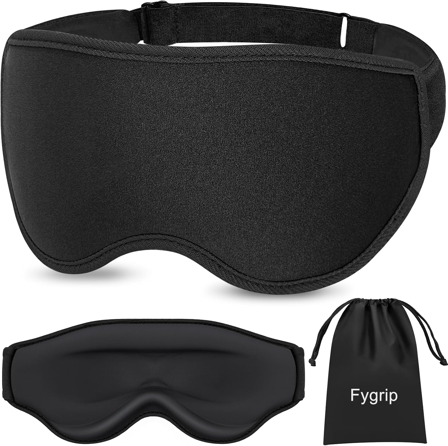3D Contour Sleep Mask for Men & Women - 100% Pressure-Free & Light Blocking Eye Mask with Adjustable Strap for Side Sleepers
