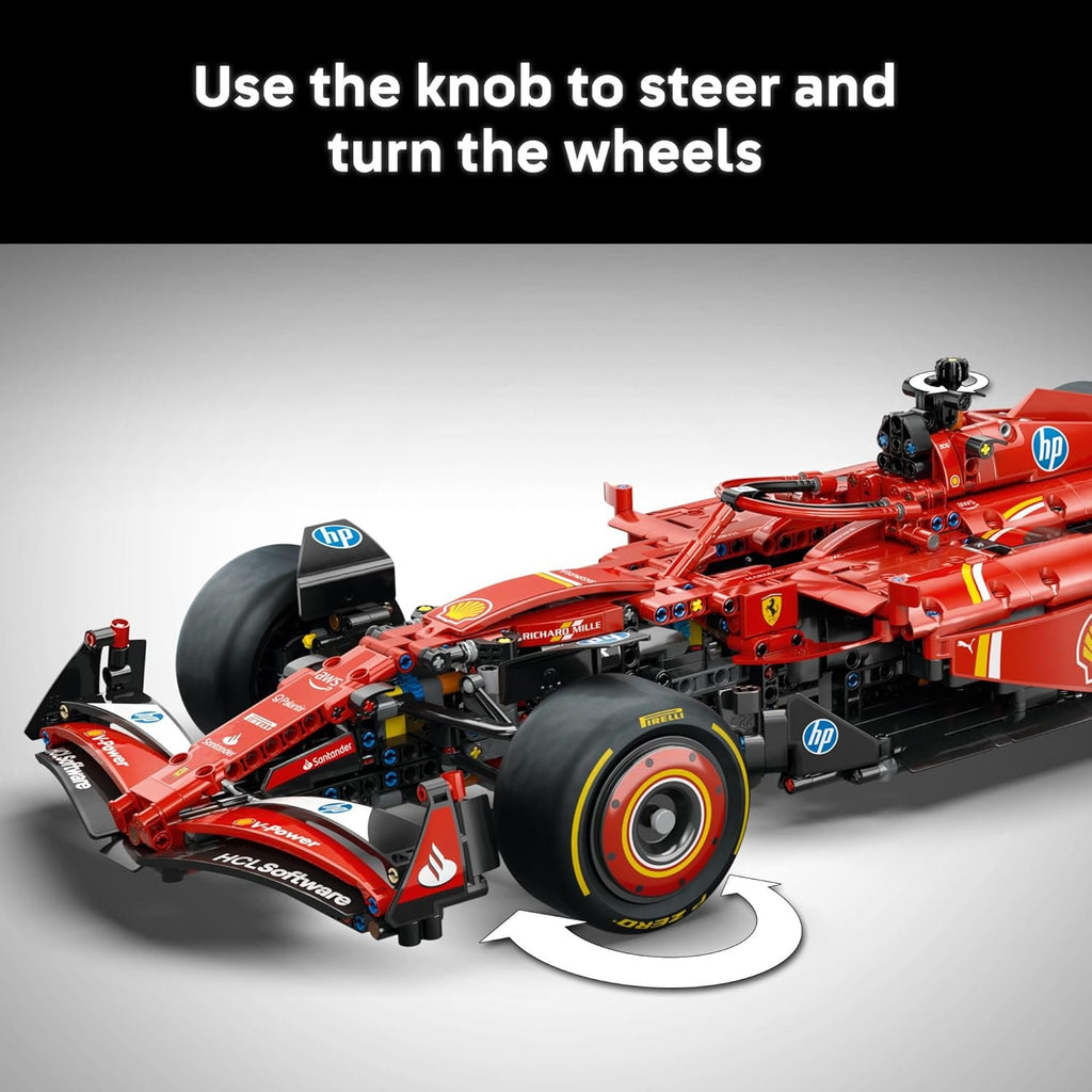 LEGO Technic Ferrari SF-24 F1 Model Car Kit - Building Set for Adults, Ages 18+ W/Realistic Features - Bedroom, Home Office, Desk Decor - Gift for Christmas - 42207