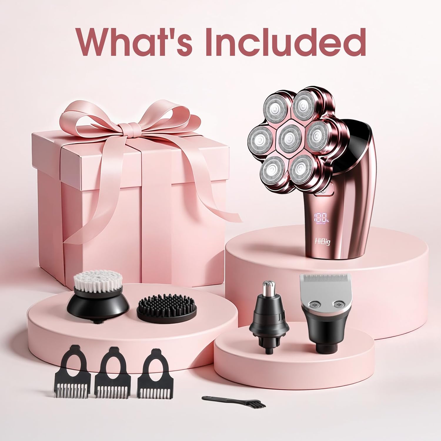 5-in-1 Electric Razor for Women, 7D Floating Head Shaver for Legs, Bikini & Body, IPX7 Waterproof