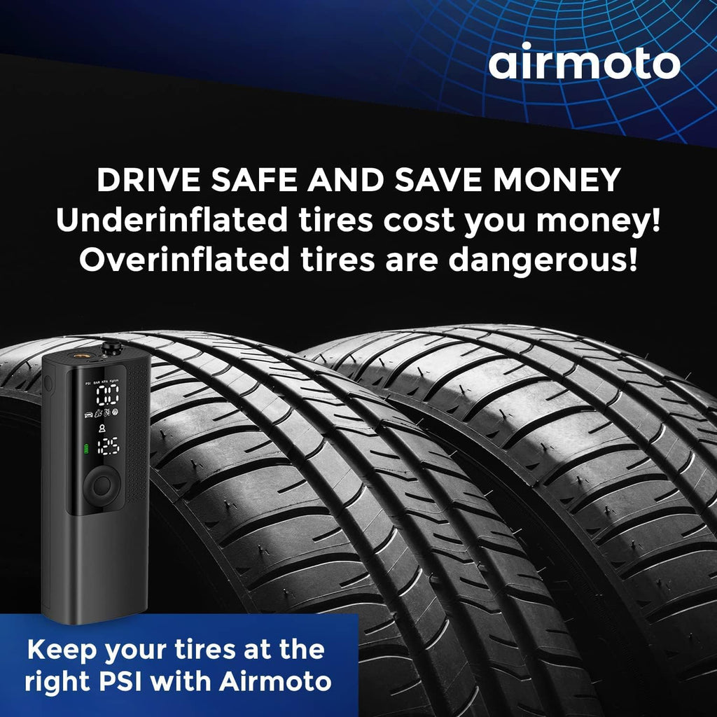 Portable Tire Inflator with Digital Gauge & Auto Shut-Off | Cordless Air Compressor for Cars, Bikes, Balls