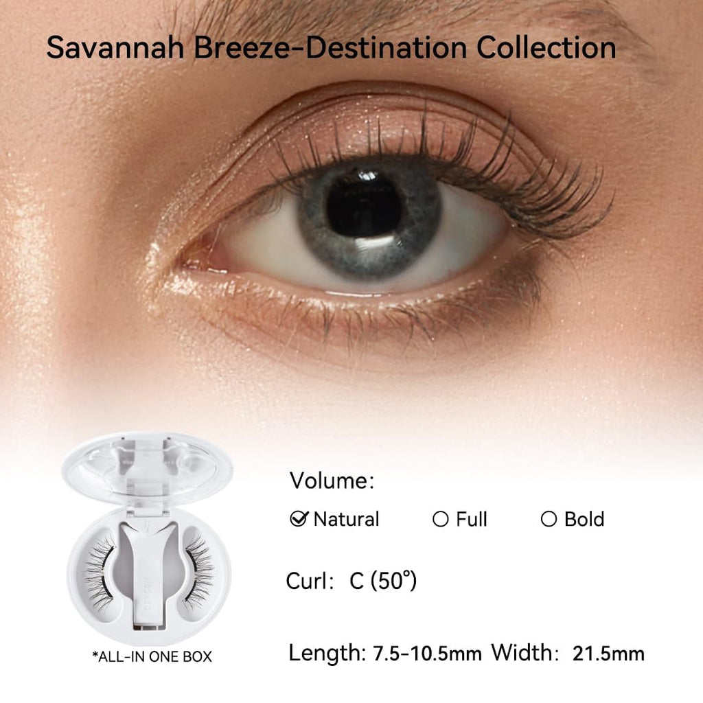 Magnetic Eyelashes with Applicator Kit, Reusable Glue-Free Lashes for Sensitive Eyes, Natural Look