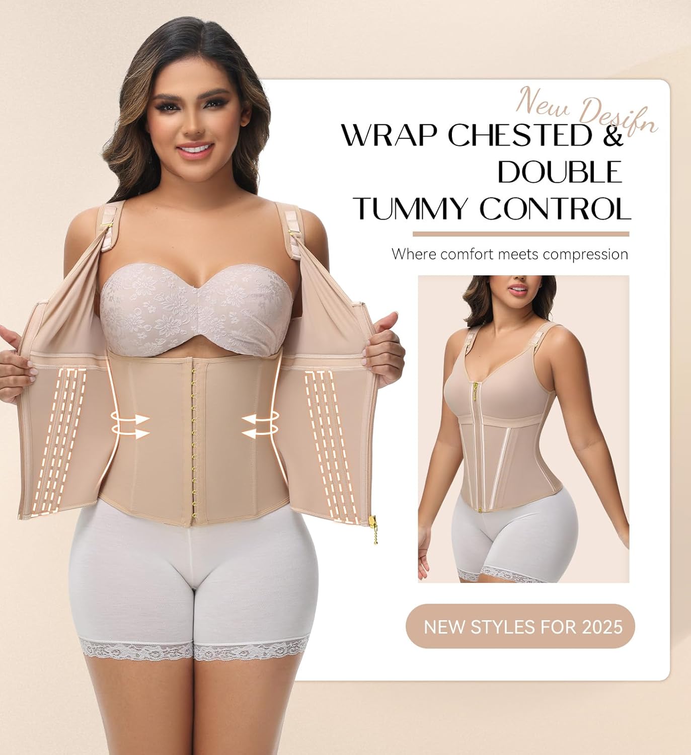 Women's Waist Trainer Corset with Tummy Control for Workout & Postpartum Recovery