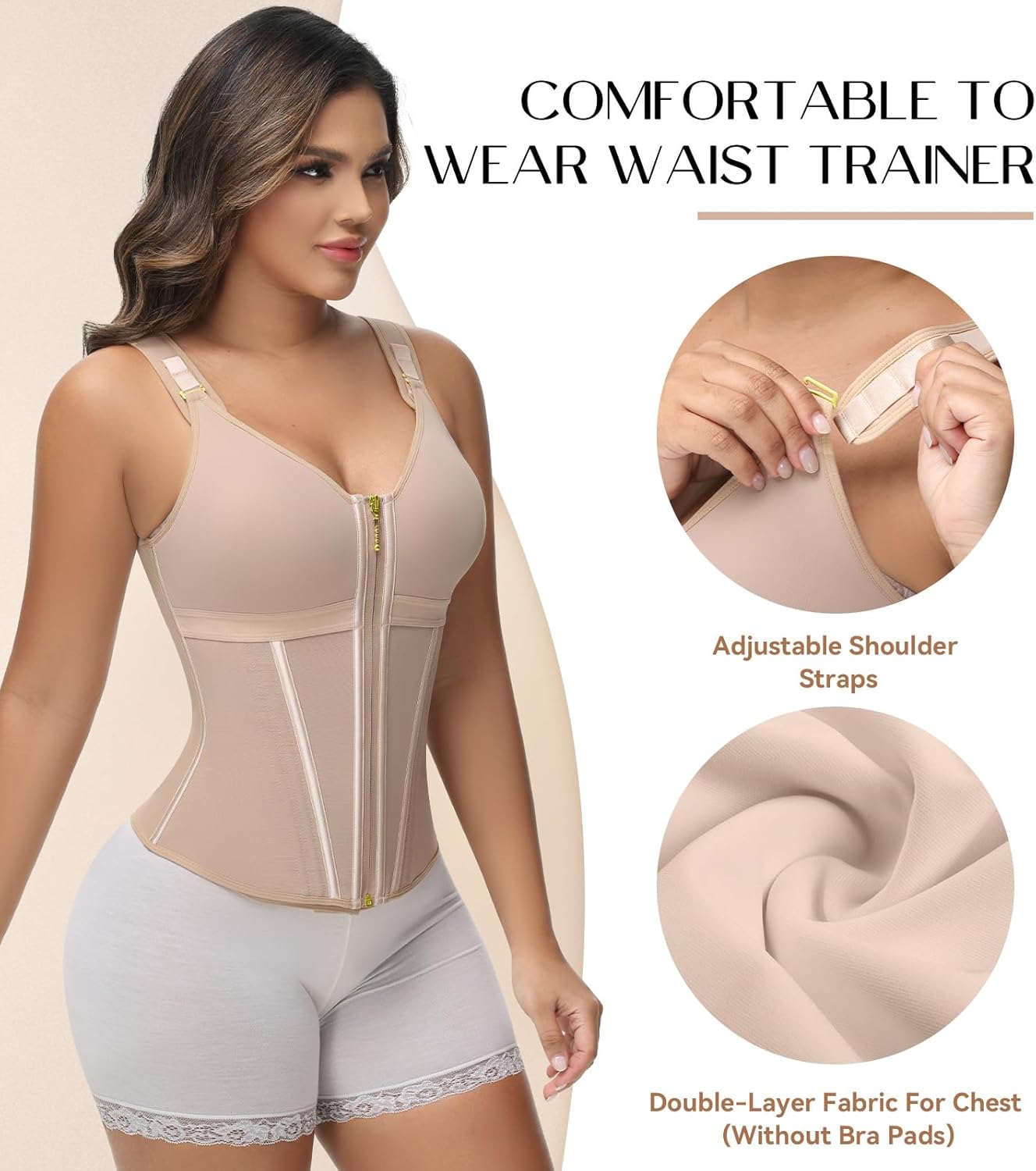 Women's Waist Trainer Corset with Tummy Control for Workout & Postpartum Recovery