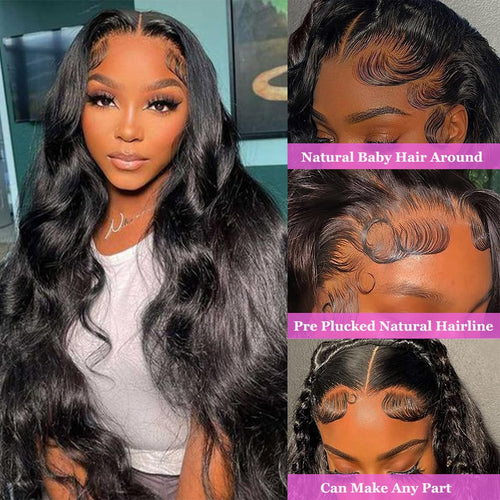 13x4 HD Lace Front Human Hair Wig Body Wave 22 Inch Pre Plucked 200 Density