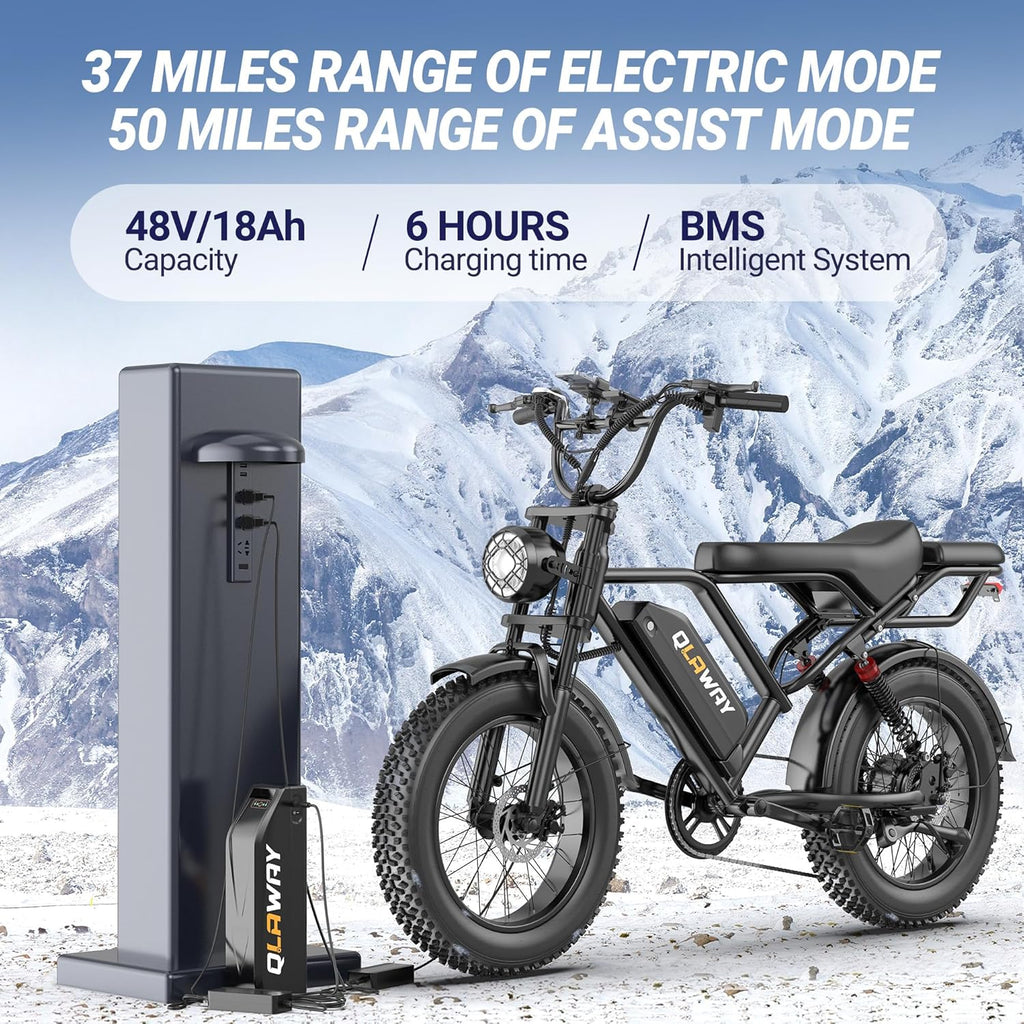 500W/700W Fat Tire Electric Dirt Bike for Adults, 31MPH, 40-70 Miles Range, Full Suspension