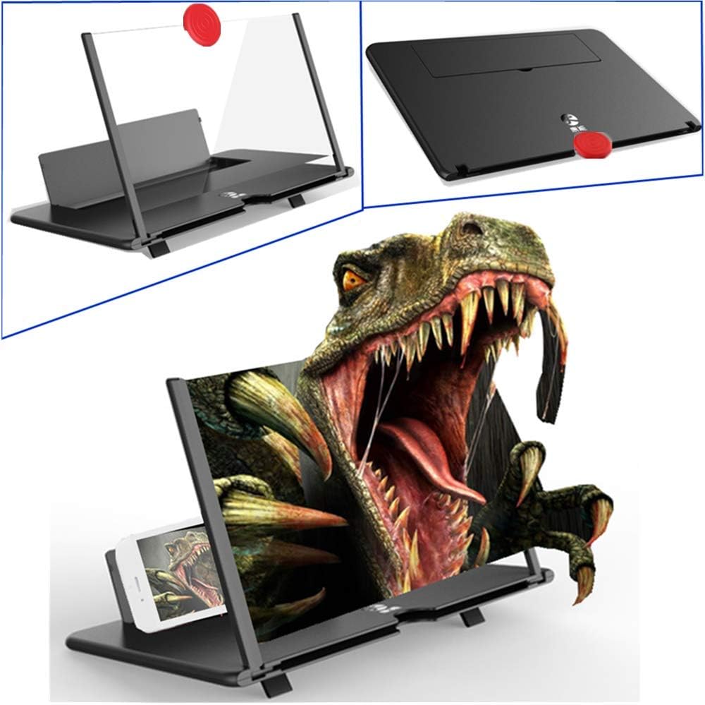 12" 3D HD Foldable Screen Magnifier for Smartphones - Portable Movie Projector & Eye Protector