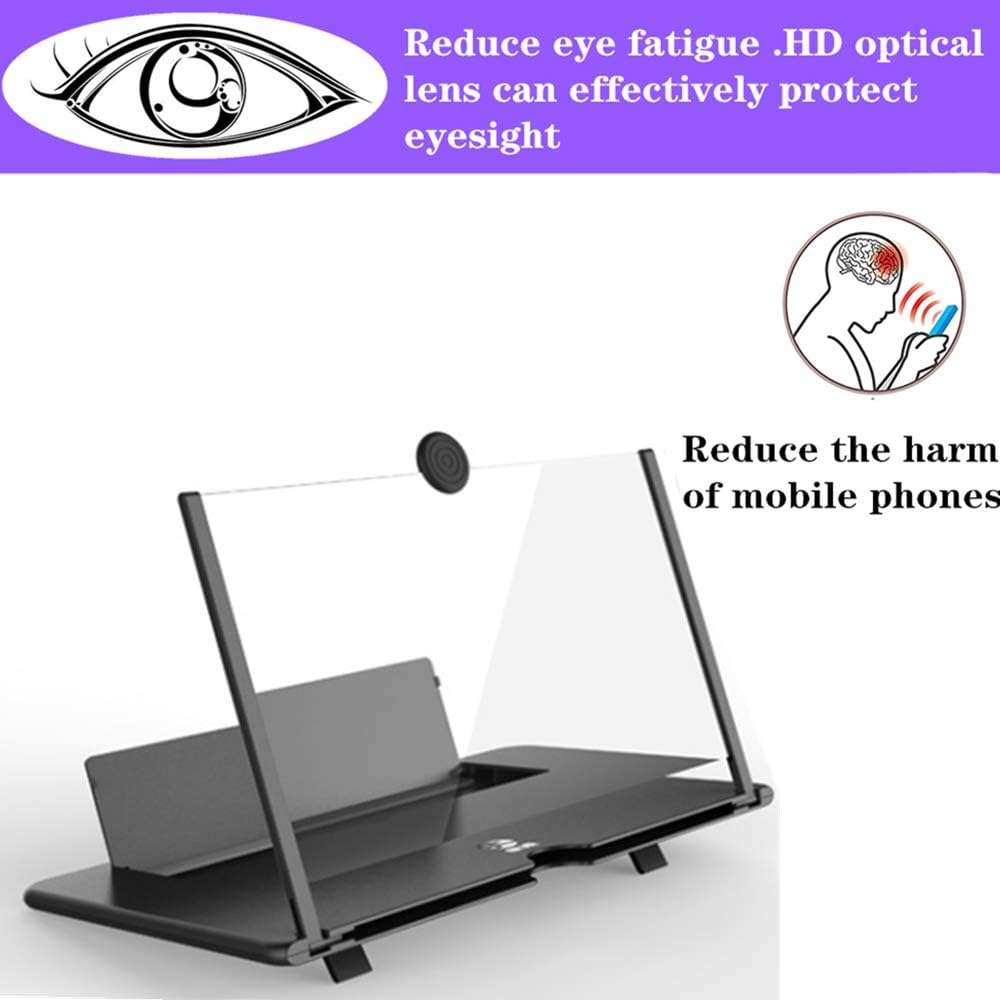 12" 3D HD Foldable Screen Magnifier for Smartphones - Portable Movie Projector & Eye Protector