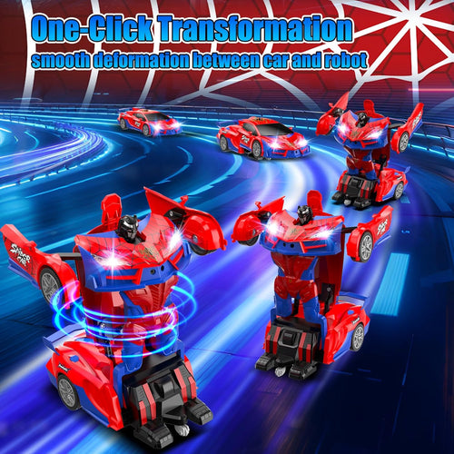 2-in-1 Transforming RC Car with Dual-Color Lights, 360° Rotation & One-Button Deformation