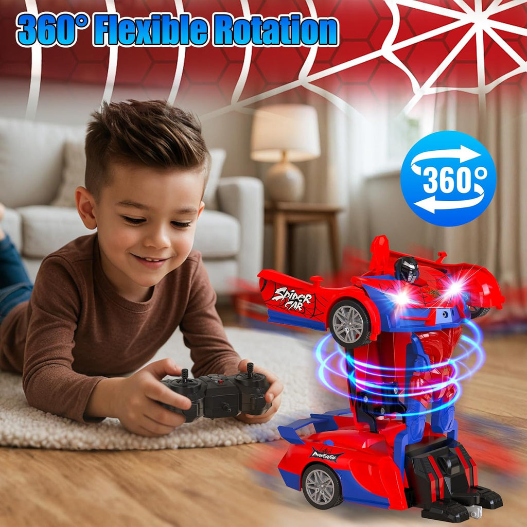 2-in-1 Transforming RC Car with Dual-Color Lights, 360° Rotation & One-Button Deformation