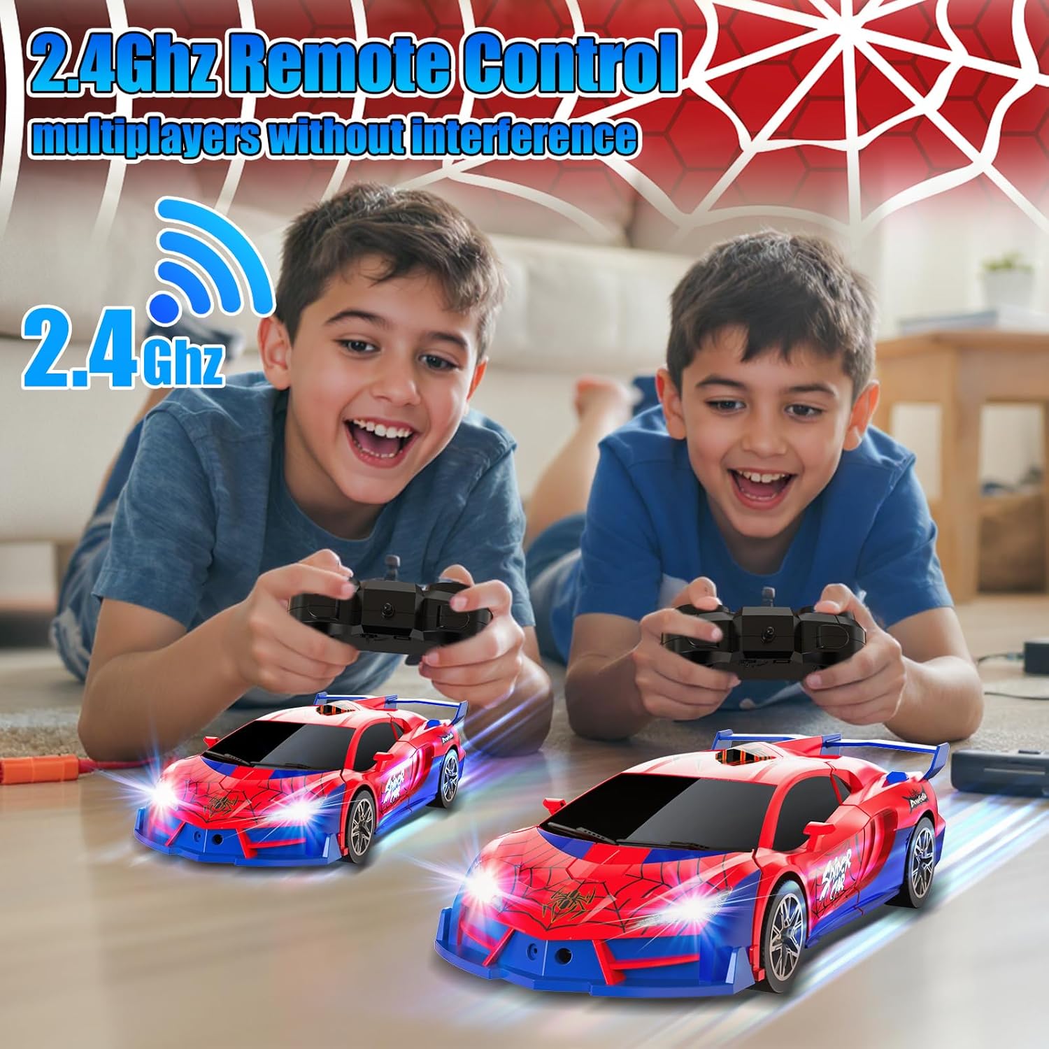 2-in-1 Transforming RC Car with Dual-Color Lights, 360° Rotation & One-Button Deformation