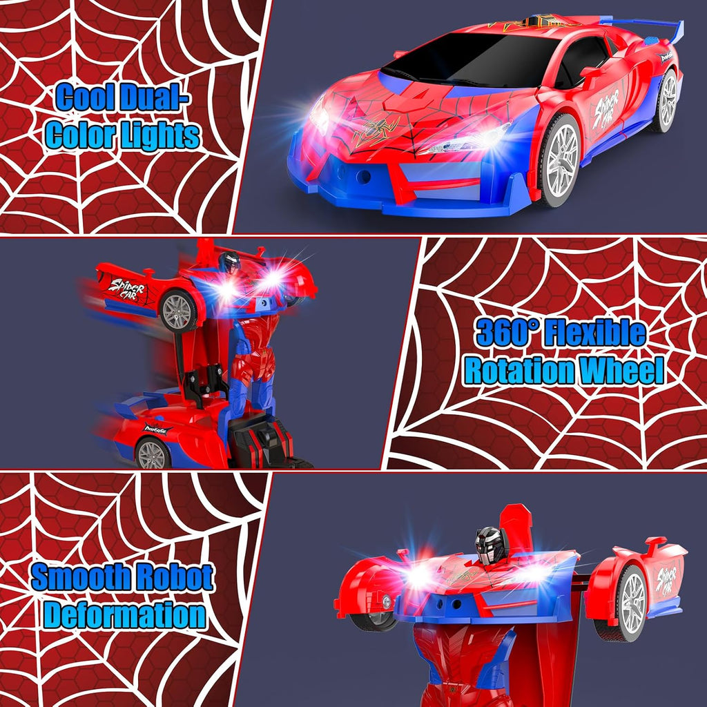 2-in-1 Transforming RC Car with Dual-Color Lights, 360° Rotation & One-Button Deformation