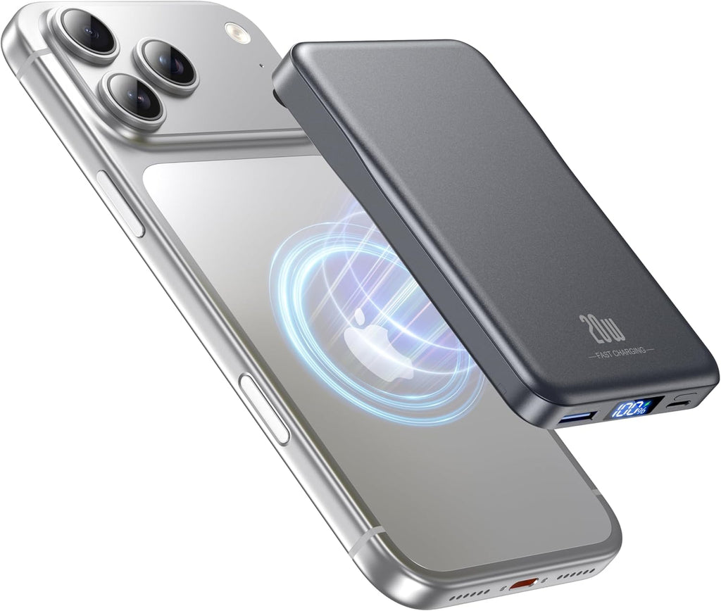 10000mAh Magnetic Power Bank with 20W Fast Charging, Wireless Portable Charger