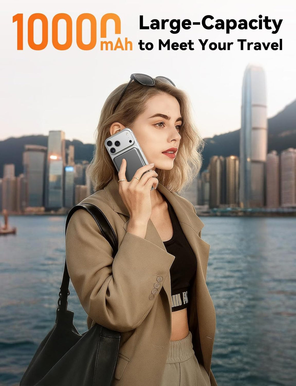 10000mAh Magnetic Power Bank with 20W Fast Charging, Wireless Portable Charger