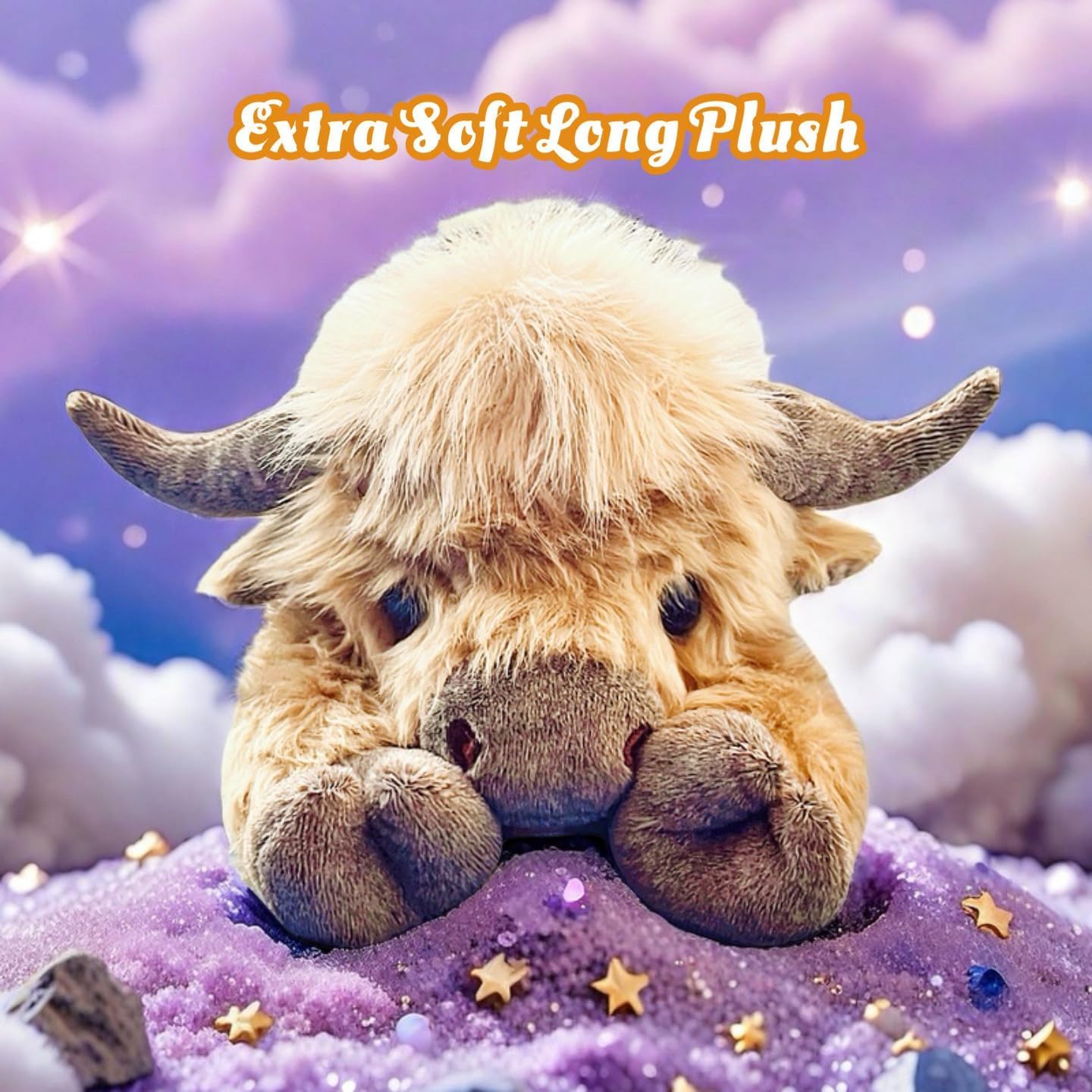 20" Highland Cow Weighted Stuffed Animal with Microwavable Heating Pad, 4lb Coolable Plush for Kids & Adults