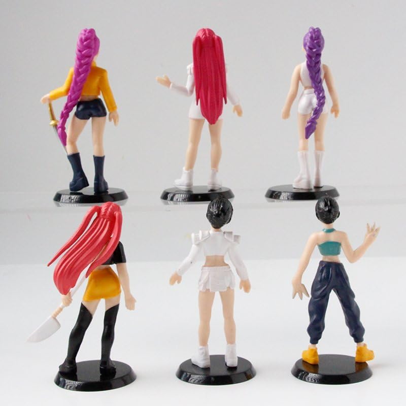 6-Piece Demon Hunter Action Figure Set for Cake Decorating and Display