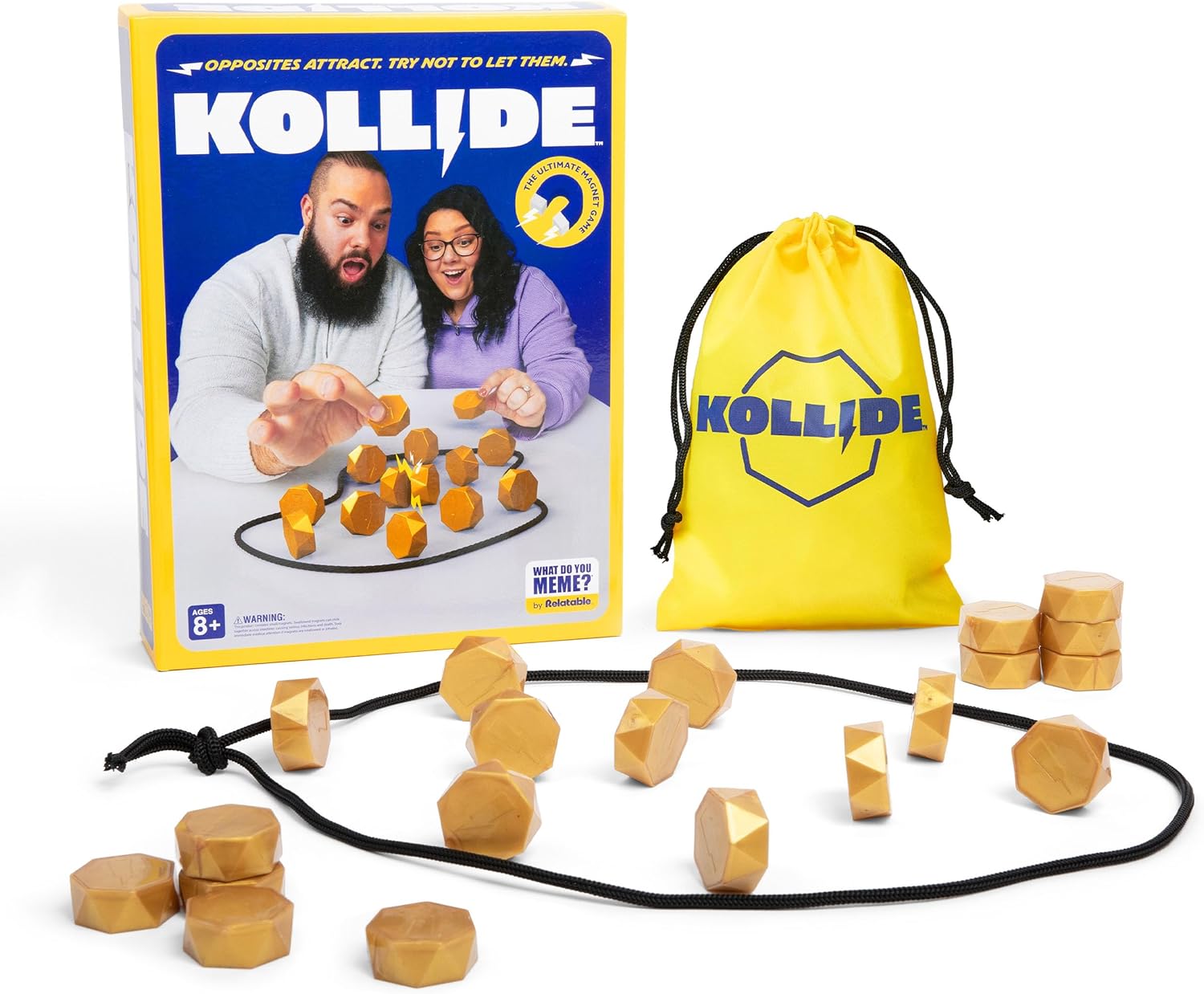 Magnetic Strategy Game for Family Game Night - 20 Magnets with Rope