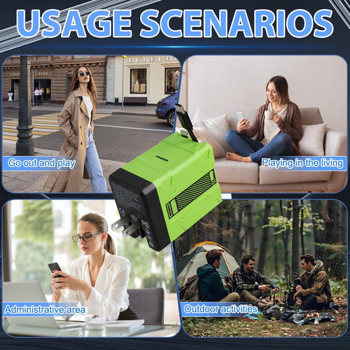 2-in-1 Retractable Wall Fast Charger 120W with Foldable Plug for Phone Tablet Laptop