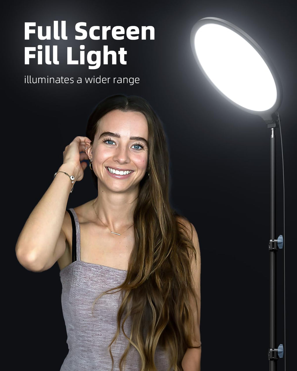 10.5" Ring Light with 69" Tripod Stand, Dimmable LED Lighting with Remote for Video Recording & Live Stream