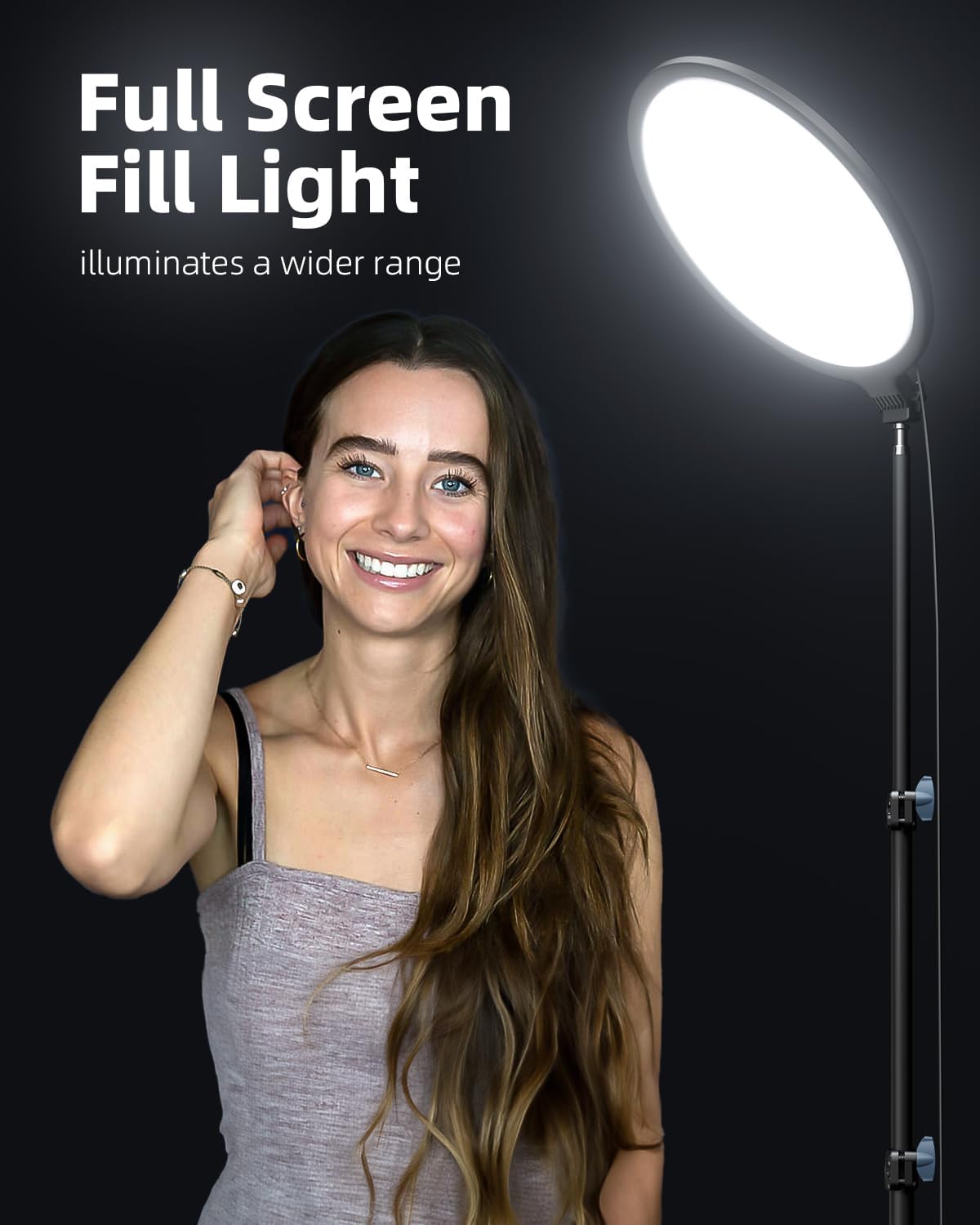 10.5" Ring Light with 69" Tripod Stand, Dimmable LED Lighting with Remote for Video Recording & Live Stream