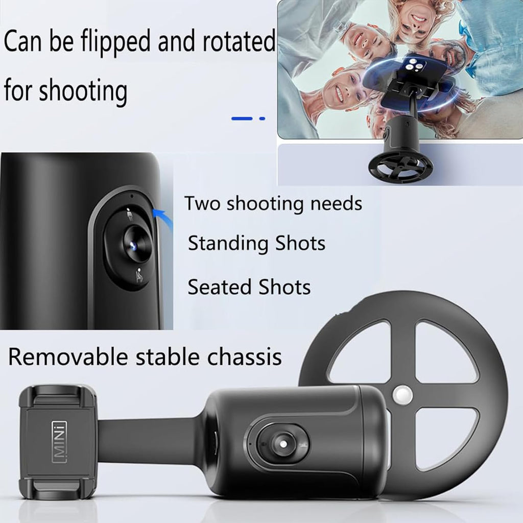 Smart AI Facial Recognition Phone Tripod with 360° Tracking, Gesture Control & Remote