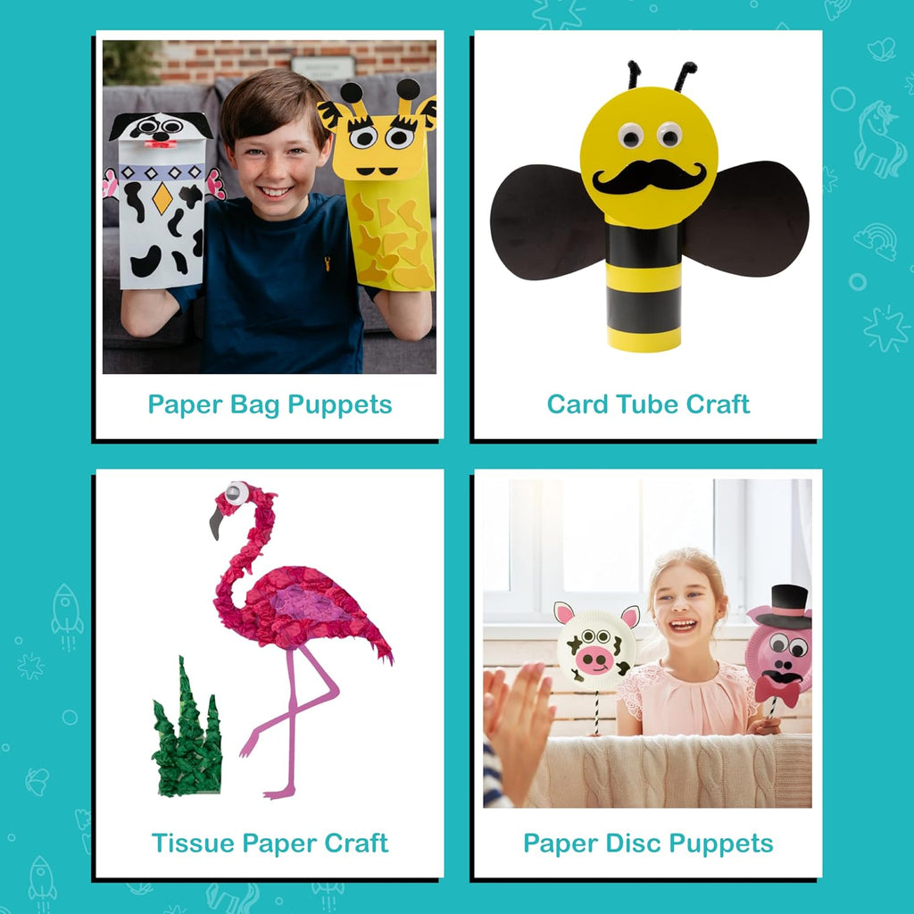 20 Pre-Prepped Animal Crafts for Kids Ages 3-10, All-Inclusive Mess-Free Art Kit