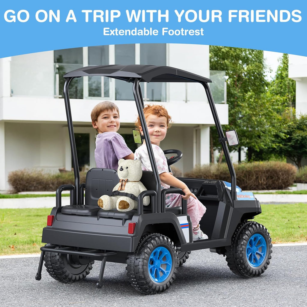 24V 4-Seater Kids' Golf Cart with Remote Control, 4WD Ride-On Car for Ages 3-8