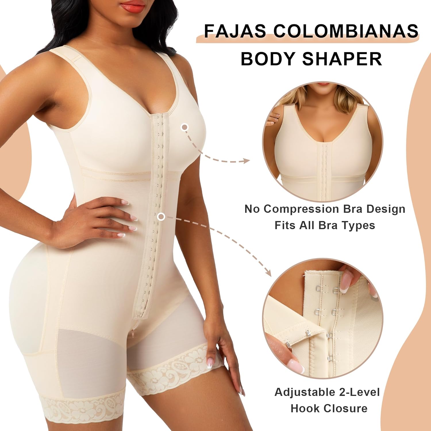 Women's Full Body Shapewear with Tummy Control & Butt Lift, Postpartum Compression Bodysuit