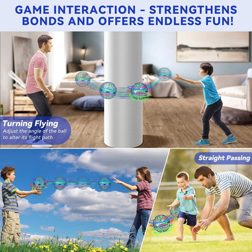 AI Flying Orb Ball Toy with LED Lights, 4 Flight Modes for Indoor Outdoor Play Ages 6+